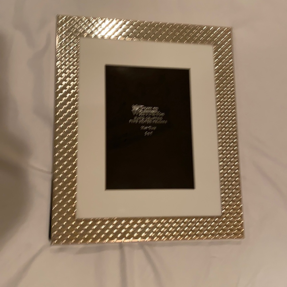 Silver photo frame with white mat (holds 5x7)